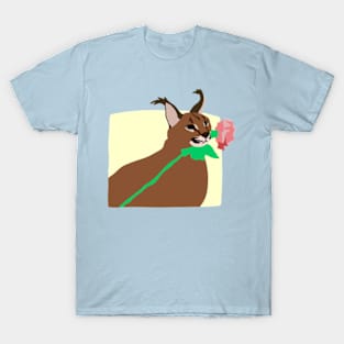 Big Floppa with Rose T-Shirt